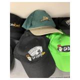 Plastic 3 Shelf Rack w Misc Household Contents Inc Nike Training Belt, Hats, Tin, Animal Figurines & Bank & More