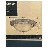 Lot of 2 Two-Packs 13 in 2-Light Flush Mount Ceiling Fixtures with Frosted Glass