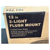 Lot of 2 Two-Packs 13 in 2-Light Flush Mount Ceiling Fixtures with Frosted Glass