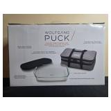Wolfgang Puck 3.6 Qt Rectangular Covered Glass Baker with Insulated Carry Bag in Orig Box