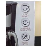 Brookstone Drip Coffee Machine 10 Cup Capacity in Orig Box