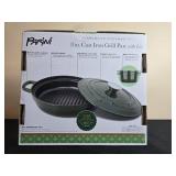 Parini 8 in. Enameled Cast Iron Grill Pan with Lids in Orig Box