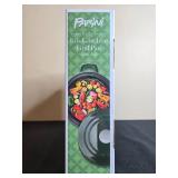 Parini 8 in. Enameled Cast Iron Grill Pan with Lids in Orig Box