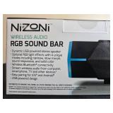 Nizoni Wireless Audio RGB Sound Bar with Stereo Sound and Bluetooth in Orig Box