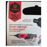 Torelli Rechargeable Cordless Pivot Driver Flashlight with 30-Piece Bit Set in Orig Pkg