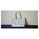 Bela Russo Light Gray Handbag with Heart Zipper Pull