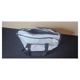 Large White and Black Duffel Bag with Shoulder Strap