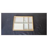 Brightroom Bamboo Jewelry Organizer Tray and Clear Acrylic Countertop Tray Set