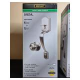 2 Defiant Castle Satin Nickel Entry Door Handle Sets in Orig Pkg