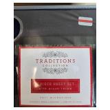Traditions Collection Full 4-Piece Microfiber Sheet Set with Plush Throw in Orig Pkg