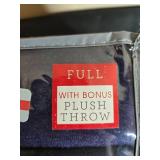 Traditions Collection Full 4-Piece Microfiber Sheet Set with Plush Throw in Orig Pkg