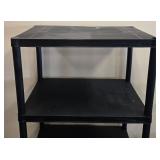 Black 4-Shelf Plastic Storage Rack 53 x 28 x 15 Inches