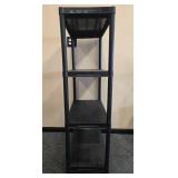 Black 4-Shelf Plastic Storage Rack 53 x 28 x 15 Inches