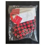 Pair of Wondershop Red Plaid Pet Stockings in Packaging