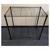 2-Tier Black Metal Wire Shelving Rack
