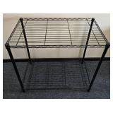 2-Tier Black Metal Wire Shelving Rack
