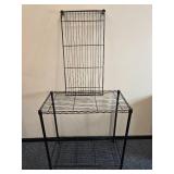 2-Tier Black Metal Wire Shelving Rack