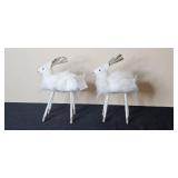 Set of Wondershop White Decorative Deer Figurines