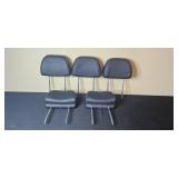 Set of Black Automotive Headrests with Chrome Posts