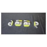 Office and Packaging Supplies Lot with Tape Dispensers, Tape Rolls, Bungee Cords, USB Cables, and Patriotic Bowl