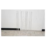 Set of 2 Plastic Storage Bins and Clear Acrylic Display Stands