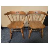 Pair of Wooden Windsor-Style Dining Chairs