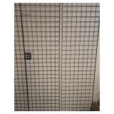 Set of Black Metal Gridwall Panels for Display or Organization
