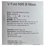 Case of V Fold N95 B Respirator Masks Size L - total quantity unverified