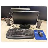 Lenovo ThinkCentre M Series Desktop Set with Monitor, Keyboard, Mouse, and Dell Speakers