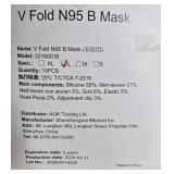 Case of V Fold N95 Respirator Face Masks, Size L, total quantity unverified