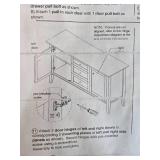 Huxley Large Sideboard Buffet with Two Doors and Three Drawers, 58 Inch Wide