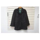 Vintage Black Curled Fur Jacket 36" long