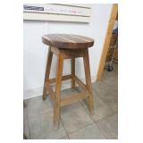 2 Swivel Top Wood Stools 30" tall by 16" wide
