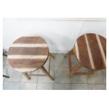2 Swivel Top Wood Stools 30" tall by 16" wide