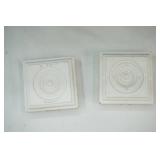 50ct White MDF Rosettes 7/8"x 2.5" (includes grey bin)