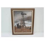 Framed Canvas Windmill Painting. Snistler 20"x 24"