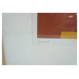 "Sunset" & "Sands" by Amaina. Framed Artwork, matted, glass. 19" squares