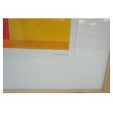 "Sunset" & "Sands" by Amaina. Framed Artwork, matted, glass. 19" squares