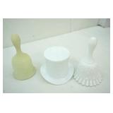 Vintage Fenton Christmas Plates & Daisy and Button Bells & Hat