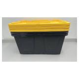 Set of 3 Greenmade 27 Gallon Professional Storage Totes with Yellow Lid