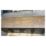 Wood and Glass Display Cabinet with Double Doors and Removable Leg base