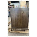 Wood and Glass Display Cabinet with Double Doors and Removable Leg base