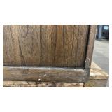 Wood and Glass Display Cabinet with Double Doors and Removable Leg base