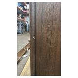 Wood and Glass Display Cabinet with Double Doors and Removable Leg base