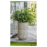 42 in Nearly Natural Artificial Fern Floor Plant with Ribbed Planter 24 in height