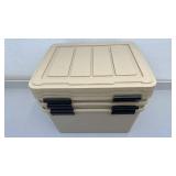 Set of 3 44 Qt WeatherPro Heavy-Duty Storage Containers with Lids