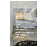 Inside Outside Garden Steel Plant Caddy 2 Pack with Casters