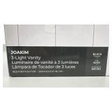 Ove Joakim 3-Light Vanity Fixture with Black Finish and LED Bulbs