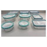18-Piece Glass Food Storage Container Set with Snap Lids