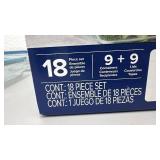 18-Piece Glass Food Storage Container Set with Snap Lids